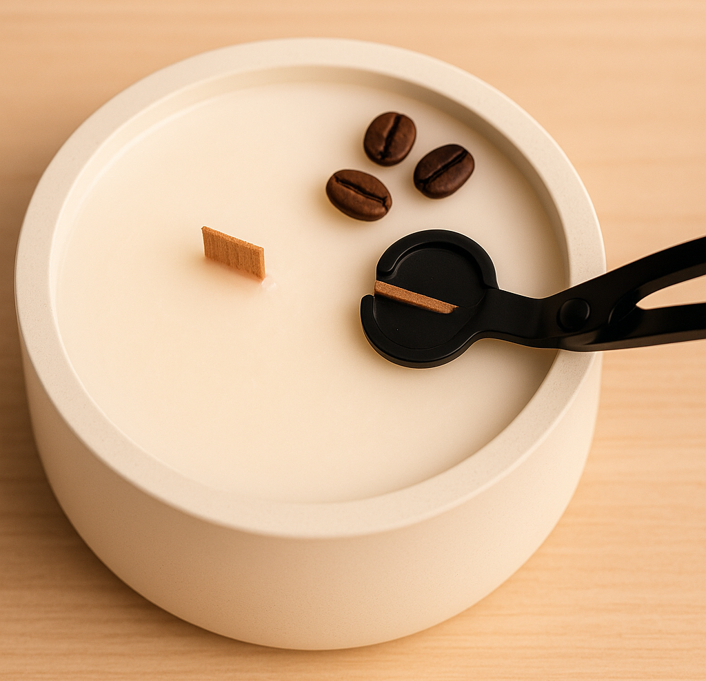 Foto 2 de cráteres en cera de soja